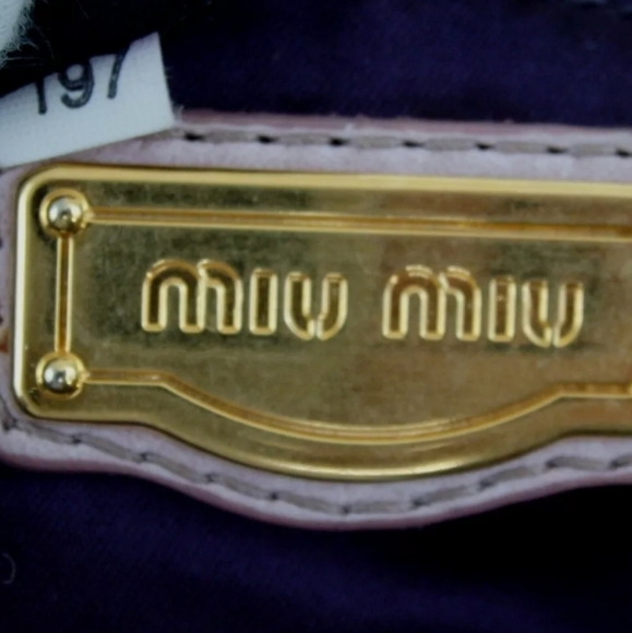 AUTHENTIC MIU MIU 197 2-WAY LOGO HARDWARE HANDBAG - Picture 6 of 11